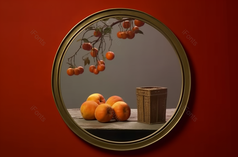 创意圆形透景柿子静物,高清,摄影图,摄影图片,图片大全,摄影图免费下载